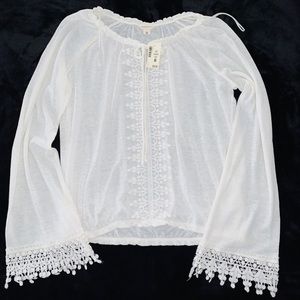 aeropostale white off the shoulder long sleeve